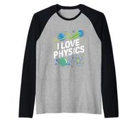 Amo la Física Universo Átomos Planetas Camiseta Manga Raglan
