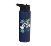 Amo la Física Universo Átomos Planetas Stainless Steel Insulated Water Bottle