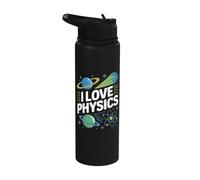 Amo la Física Universo Átomos Planetas Stainless Steel Insulated Water Bottle