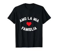 Amo La Mía Famiglia Camiseta gráfica económica, Hombre, Negro, S