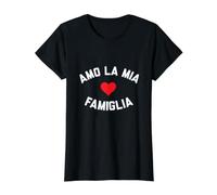Amo La Mía Famiglia Camiseta gráfica económica, Mujer, Negro, L