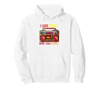 Amo la música más Que a la Gente Music Boombox Cassette Sudadera con Capucha