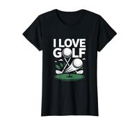Amo la pasión del Golfista Aficionado al Golf Camiseta gráfica económica, Mujer, Negro, S