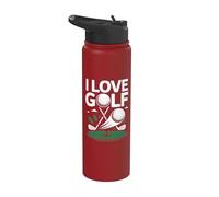 Amo la pasión del golfista aficionado al golf Stainless Steel Insulated Water Bottle