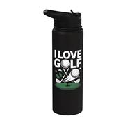 Amo la pasión del golfista aficionado al golf Stainless Steel Insulated Water Bottle