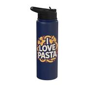 Amo la pasta comida italiana Fan Art Stainless Steel Insulated Water Bottle