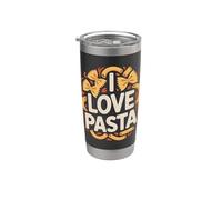 Amo la pasta comida italiana Fan Art Vaso térmico de acero inoxidable de doble pared