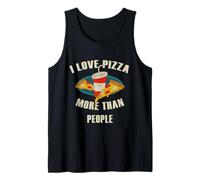 Amo la Pizza más Que la Gente Divertidos Amantes del Humor de la Comida rápida Camiseta sin Mangas