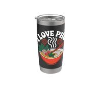 Amo la sopa vietnamita de Pho Delicia de los fanáticos Vaso térmico de acero inoxidable de doble pared