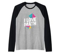 Amo las matemáticas Geometría Álgebra Cálculo Diversión Camiseta Manga Raglan