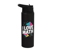 Amo las matemáticas Geometría Álgebra Cálculo Diversión Stainless Steel Insulated Water Bottle