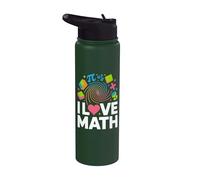 Amo las matemáticas Pi Geometría Álgebra entusiasta Stainless Steel Insulated Water Bottle