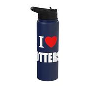 Amo las nutrias para los amantes de la naturaleza Hombres Mujeres Niños Stainless Steel Insulated Water Bottle