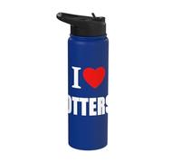 Amo las nutrias para los amantes de la naturaleza Hombres Mujeres Niños Stainless Steel Insulated Water Bottle
