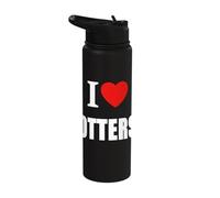 Amo las nutrias para los amantes de la naturaleza Hombres Mujeres Niños Stainless Steel Insulated Water Bottle