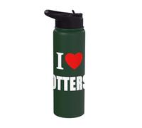 Amo las nutrias para los amantes de la naturaleza Hombres Mujeres Niños Stainless Steel Insulated Water Bottle