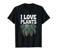 Amo Las Plantas Monstera Helecho Hojas Naturaleza Verdadero Camiseta gráfica económica, Hombre, Negro, M