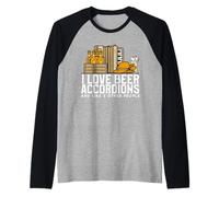 Amo los acordeones de Cerveza y me Gusta 3 Otras Personas Camiseta Manga Raglan
