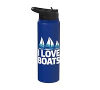 Amo los barcos entusiastas de la vela náutica Stainless Steel Insulated Water Bottle