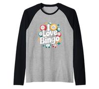 Amo los entusiastas de los números Divertidos del Bingo Camiseta Manga Raglan