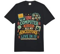 Amo mi computadora Todos mis antepasados Viven en Ella Comfort Colors Adult Heavyweight T-Shirt