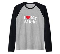 Amo mi corazón de Alicia Alicia Amo a Alicia Camiseta Manga Raglan