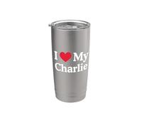 Amo mi corazón de Charlie Charlie Amo a Charlie Vaso térmico de acero inoxidable de doble pared