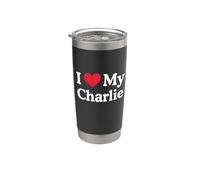 Amo mi corazón de Charlie Charlie Amo a Charlie Vaso térmico de acero inoxidable de doble pared