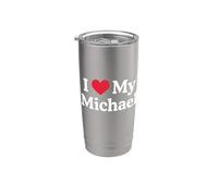 Amo mi corazón de Michael, Michael, amo a Michael Vaso térmico de acero inoxidable de doble pared