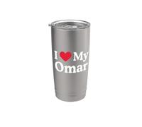 Amo mi corazón de Omar, Omar, amo a Omar Vaso térmico de acero inoxidable de doble pared