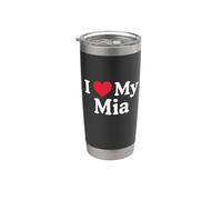Amo mi corazón Mia Love Mia Vaso térmico de acero inoxidable de doble pared