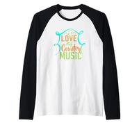 Amo mi música Country para los fanáticos del Country Western Camiseta Manga Raglan