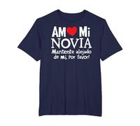 Amo Mi Novia Latina Mexicana Divertido Español Mujer Toxica Chica Camiseta, Hombre Tallas Grandes, Azul Marino, 3X Alto