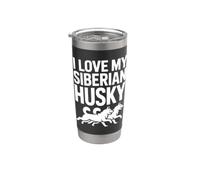 Amo mi vínculo de lealtad husky siberiano Vaso térmico de acero inoxidable de doble pared