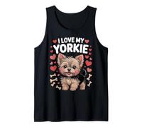Amo mi Yorkie Lindo Cachorro Yorkshire Terrier Huella Camiseta sin Mangas