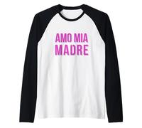 Amo MIA Madre I Love My Italian Mom Regalo Festa Della Mamma Camiseta Manga Raglan