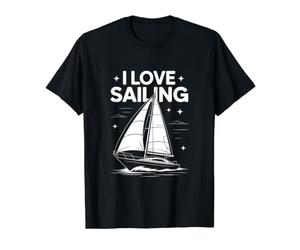 Amo Navegar Pasión Océano Náutico Camiseta gráfica económica, Hombre, Negro, XL