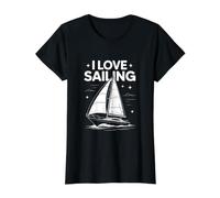 Amo Navegar Pasión Océano Náutico Camiseta gráfica económica, Mujer, Negro, L