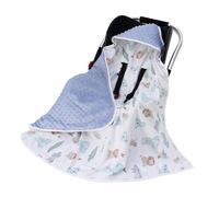 amo nenes Manta para Cochecito de bebé, 90 x 90 cm, 100% algodón, para Todo el año, Universal (Azul)