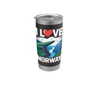 Amo Noruega Fiordo Escénico Amor Naturaleza Vaso térmico de acero inoxidable de doble pared