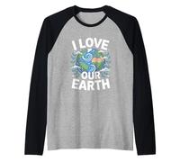 Amo Nuestra Tierra Naturaleza Conservación Camiseta Manga Raglan