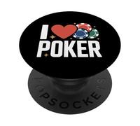 Amo Poker Casino Fichas Juegos Diversión PopSockets PopGrip Adhesivo