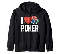 Amo Poker Casino Fichas Juegos Diversión Sudadera con Capucha