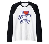 Amo Spokane Valley Washington Camiseta Manga Raglan
