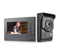 AMOCAM Sistema de Intercomunicador de vídeo, 7 pulgadas, monitor de vídeo, sistema de timbre de puerta, cable de vídeo puerta teléfono HD cámara Kits de soporte de desbloqueo, monitoreo,
