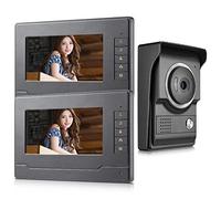 AMOCAM - Sistema de timbre con cable de vídeo y timbre LCD de 7 pulgadas para monitoreo de puerta de vídeo, desbloqueo, intercomunicador de puerta de doble vía para sistemas de seguridad para el hogar de la villa