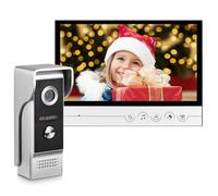 AMOCAM Sistema de videoportero con cable, monitor de 22,9 cm, kit de teléfono con soporte de cámara HD, desbloqueo, vigilancia, intercomunicador bidireccional para villa, hogar, oficina