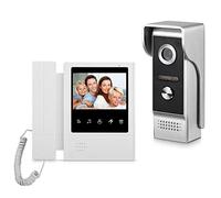 AMOCAM Sistema de videoportero, monitor táctil de 4.3 pulgadas, kit de timbre de video con cable, cámara de visión nocturna infrarroja, intercomunicador de puerta, estilo teléfono interior y exterior