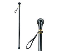 AMOCHO Bastones para Caminar con Mango Redondo, bastón de Madera Maciza con Punta de Goma, Bastones para Hombres, Mujeres, Altura de 77-93 cm, para Padres y Madres (Color : Black, Size : 87cm/34in)