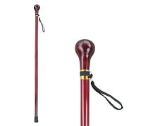 AMOCHO Bastones para Caminar con Mango Redondo, bastón de Madera Maciza con Punta de Goma, Bastones para Hombres, Mujeres, Altura de 77-93 cm, para Padres y Madres (Color : Red, Size : 82cm/32in)